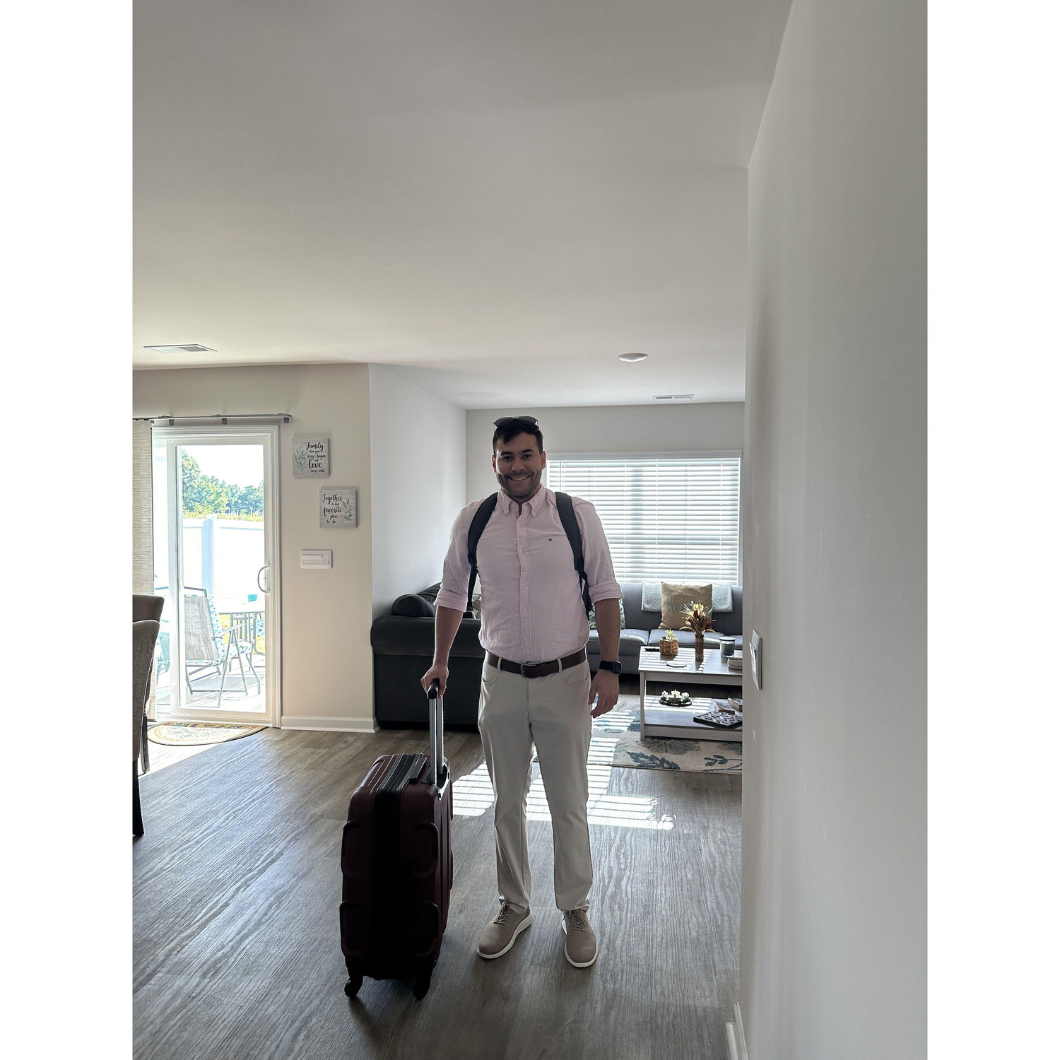 Gabe getting ready to leave to propose to Grace. She doesn't know!