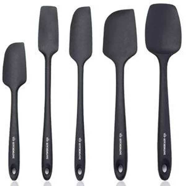 KITCHENLOVE Premium 600°F Heat Resistant 5 Piece Silicone Spatula Set