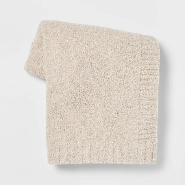 Cozy Knit Heathered Throw Blanket Neutral - Threshold™