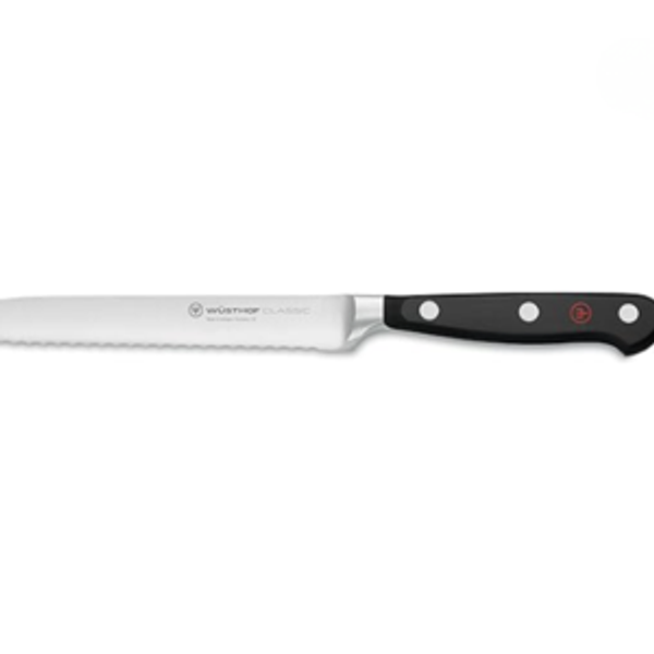 WÜSTHOF Classic 5" Serrated Utility Knife, Black
