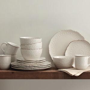 Pfaltzgraff Chateau Cream 16-Piece Stoneware Dinnerware Set, Service for 4, Off White