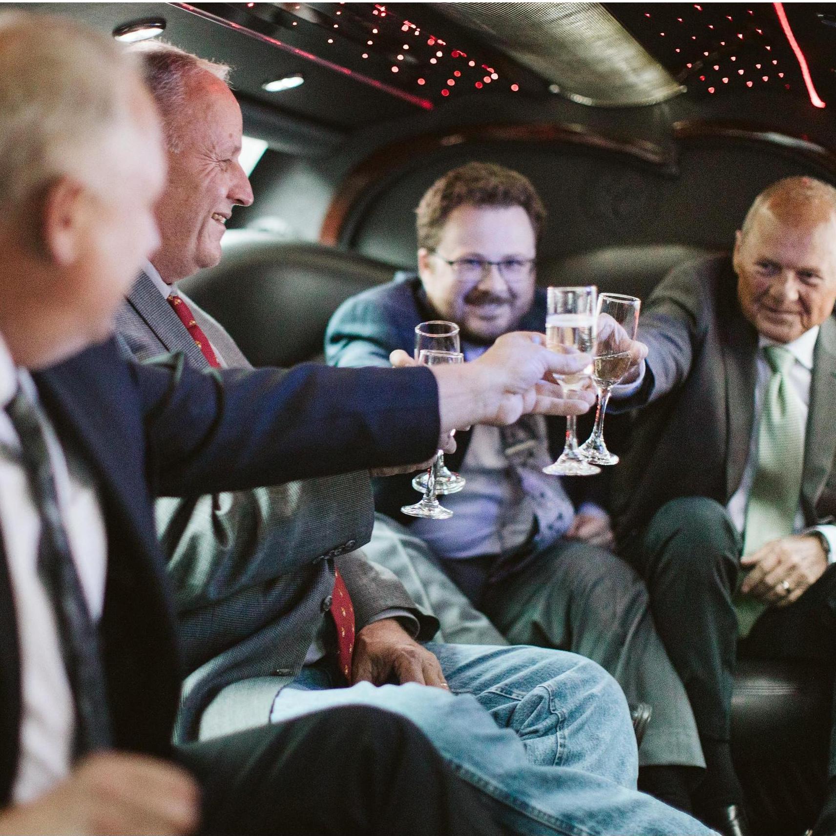 Pre-Ceremony Toast with the Gents 
On way to ceremony