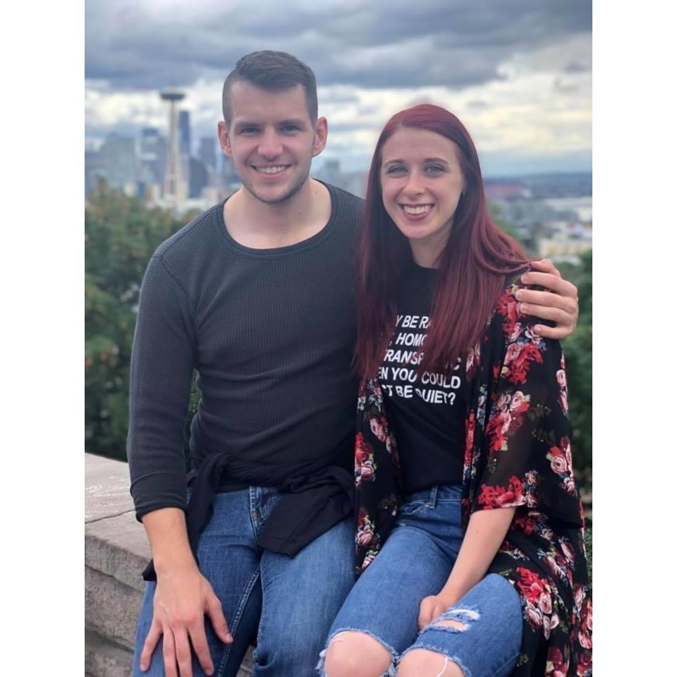 Us with the Seattle skyline in the background.