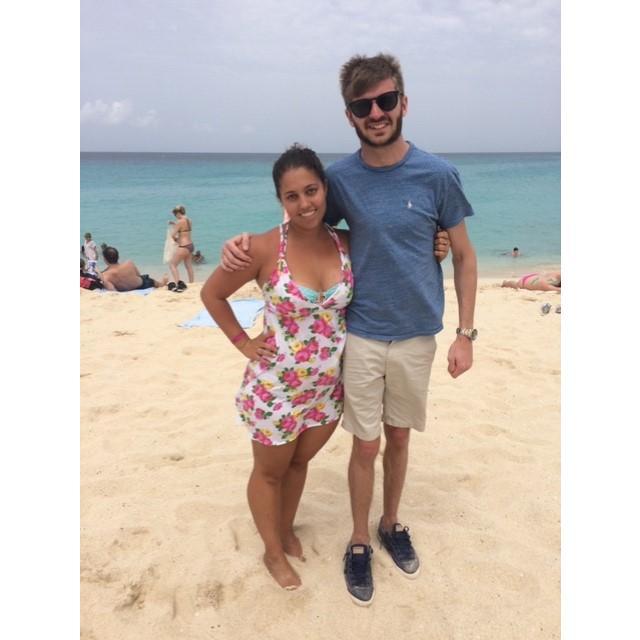 April 2016 - St Maarten watching the planes land over the beach