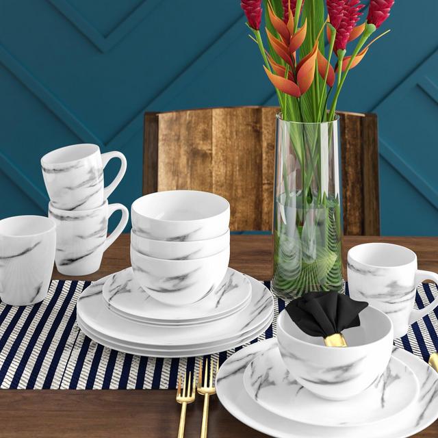Witten Marble 16 Piece Dinnerware Set, Service for 4