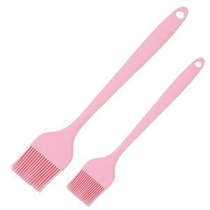 Silicone Basting Pastry Brushes Set, 2 Pcs Heat Resistant Kitchen Cooking Baking Brush for Oil Butter Sauce BBQ Grill, BPA Free, Dishwasher Safe, 8&10 inch