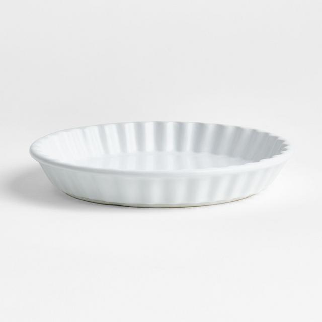 Sorrento White Ceramic Quiche Dish