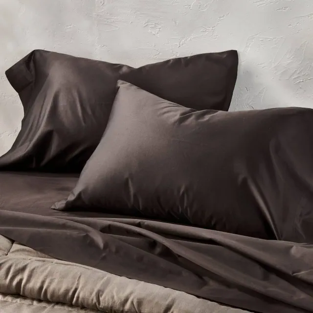 King 600 Thread Count Sateen Pillowcases Dark Fig - Casaluna™