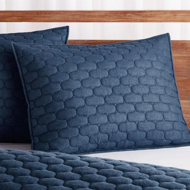 Fontaine Blue Cotton Standard Sham