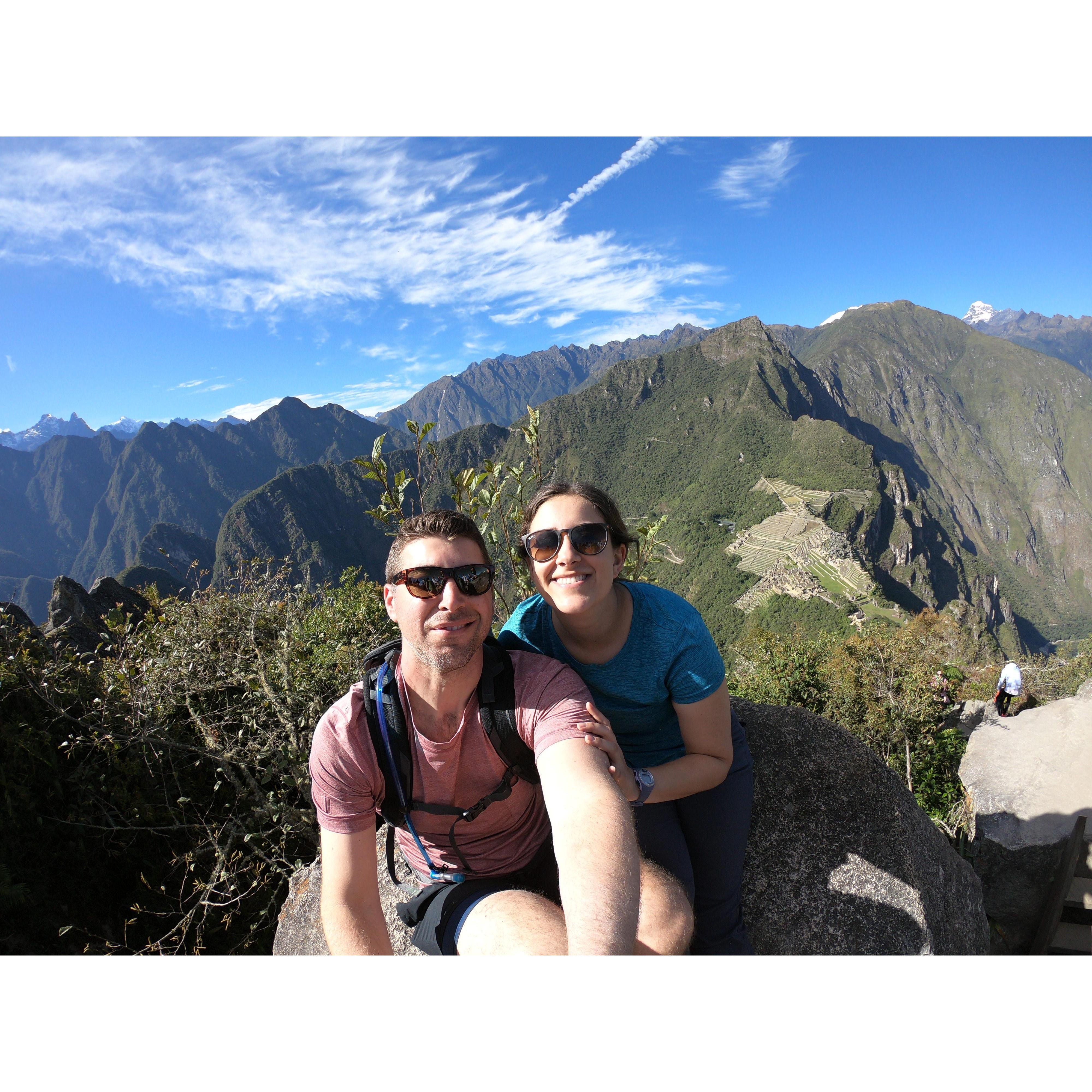 On top of Huana picchu, with Machu Picchu visible behind us. 2018