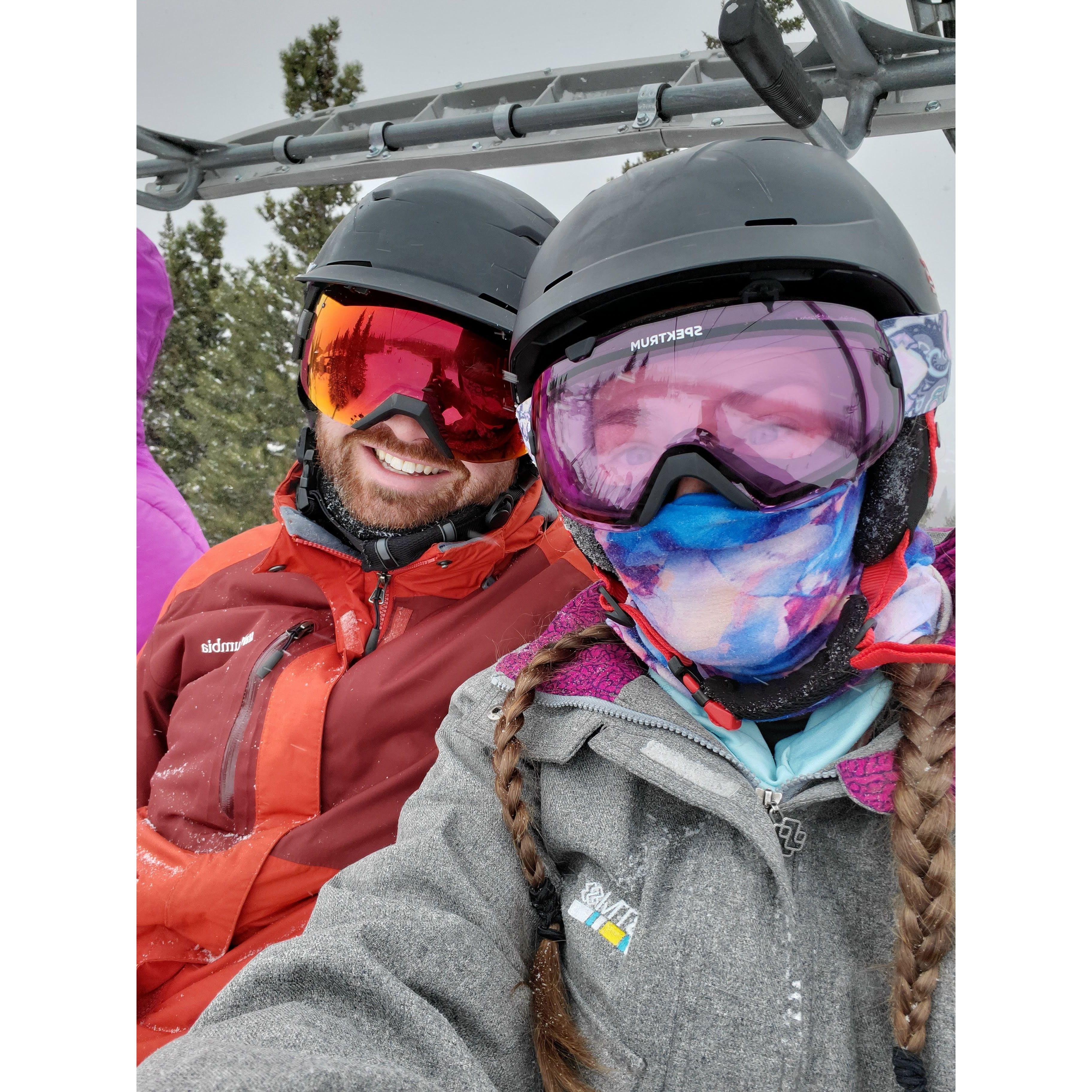 One of our first ski dates