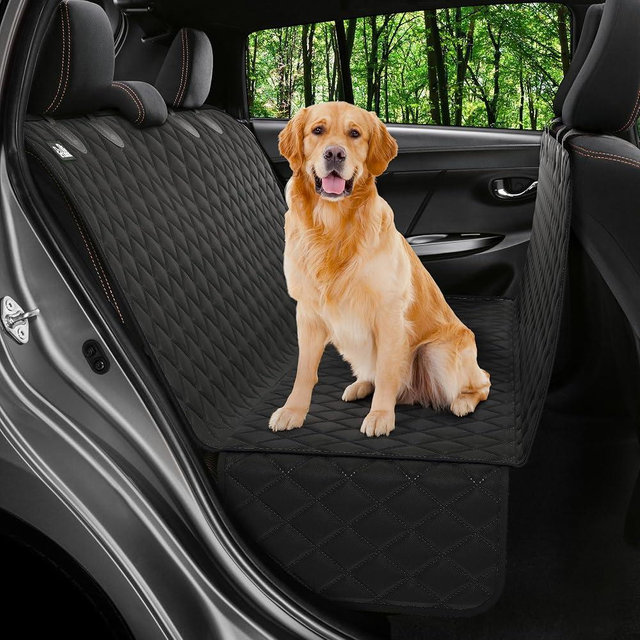 Petloox Dog Car Seat Cover for Back Seat, Waterproof Hammock for Car, SUV & Truck, Non-Slip Backseat Cover for Dogs, Heavy-Duty Dog Hammock Style Seat Protector Pets, Easy to Install & Clean