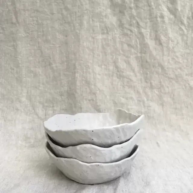 White Flecked Cereal Bowl, Set of 4