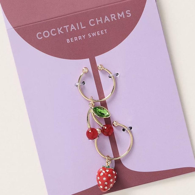 Cocktail Charms, Set of 2 - Berry Sweet, Standard, Set Of 2