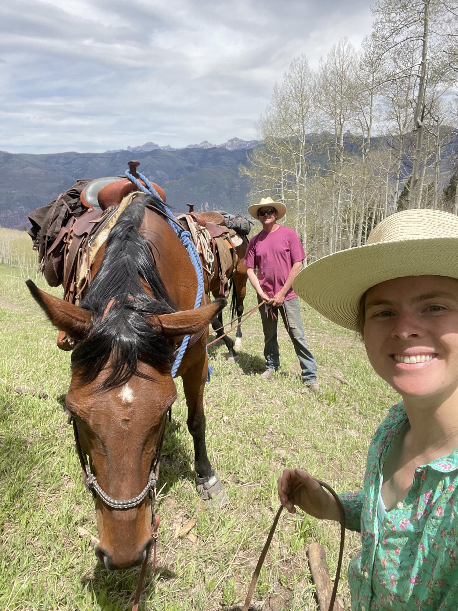 Family photo! (Minus Elsa who stays far away from the horses)