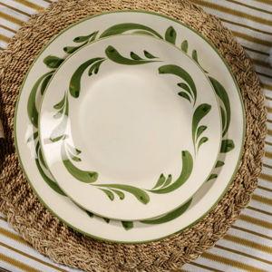 Set of 6 Celia Dessert Plates, Leaf Green