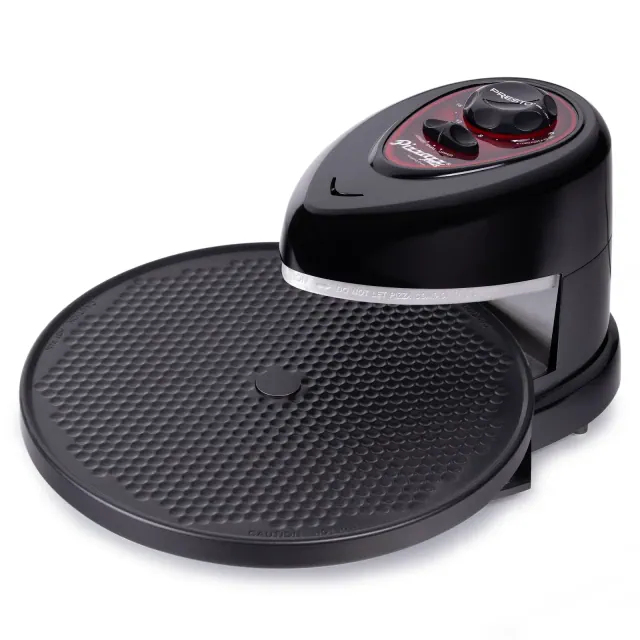 Presto Pizzazz Plus Rotating Pizza Oven, Bake 7-12" Pizzas, Wings, Rolls & More, Countertop Appliance for Homemade, Frozen or Take-n-Bake Pizzas,Black