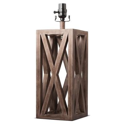 Washed Wood Box Lamp Base Large - (Includes CFL Bulb) - Threshold™