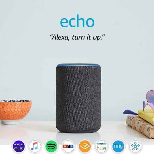 Echo (3rd Gen)- Smart speaker with Alexa- Charcoal