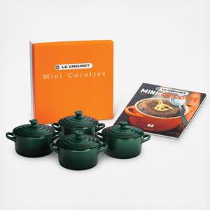 Le Creuset 5-Piece Mini Round Cocotte & Cookbook Set