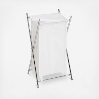 Dual Compartment Folding Covered Hamper