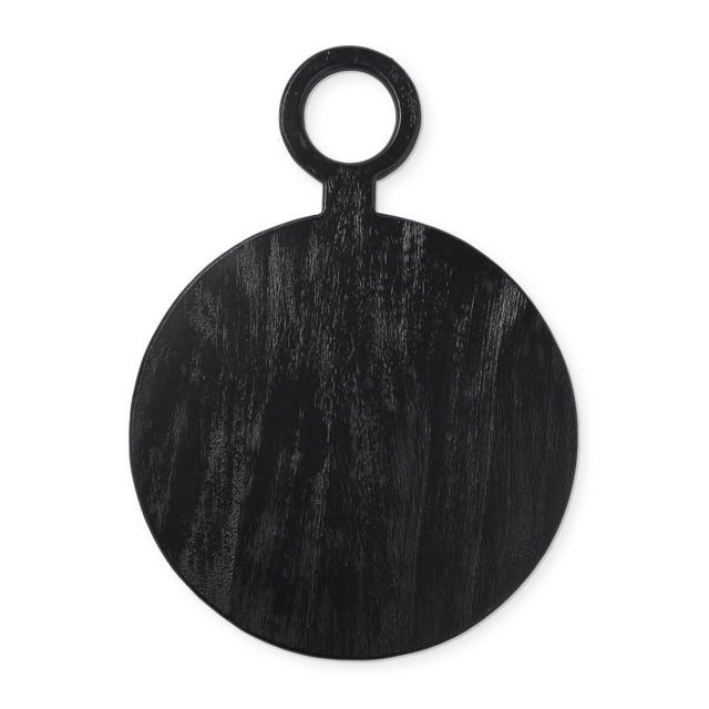 Black Wood Round Cheese Board, 19.5"