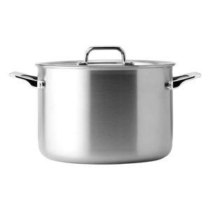 Misen 5-Ply Stainless Steel Stockpot – Large Cooking Pot for Boiling, Simmering & Stewing - Consistent, Even Heating - Durable, Dishwasher Safe – Oven-Safe to 800F, Induction Ready - 8 QT