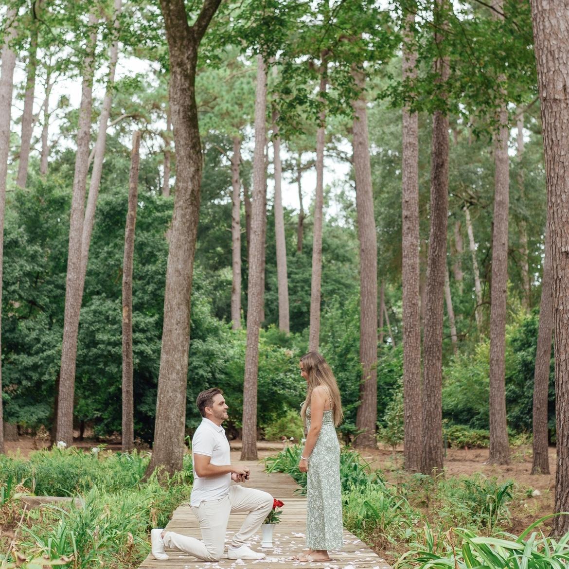The moment when he got down on one knee and proposed!