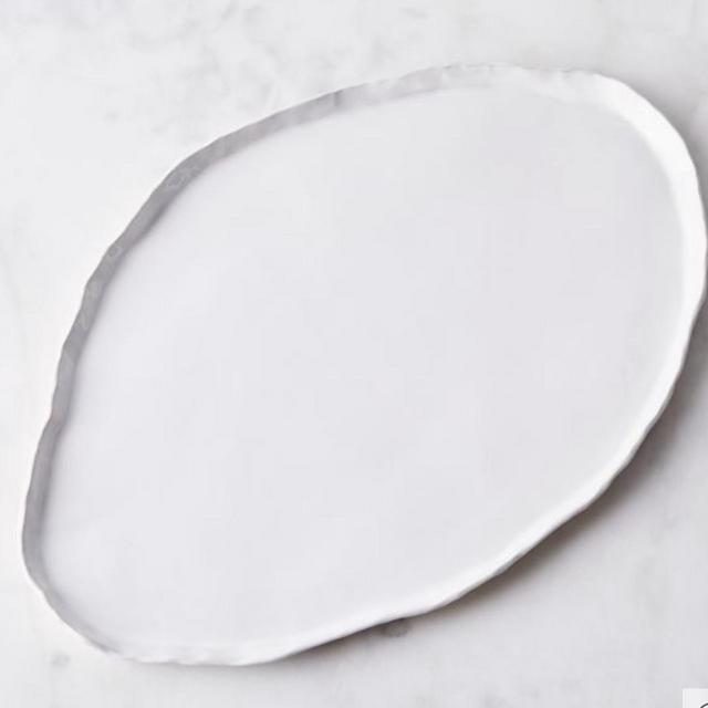 Looks Like White Handmade Crinkle Edge Platter