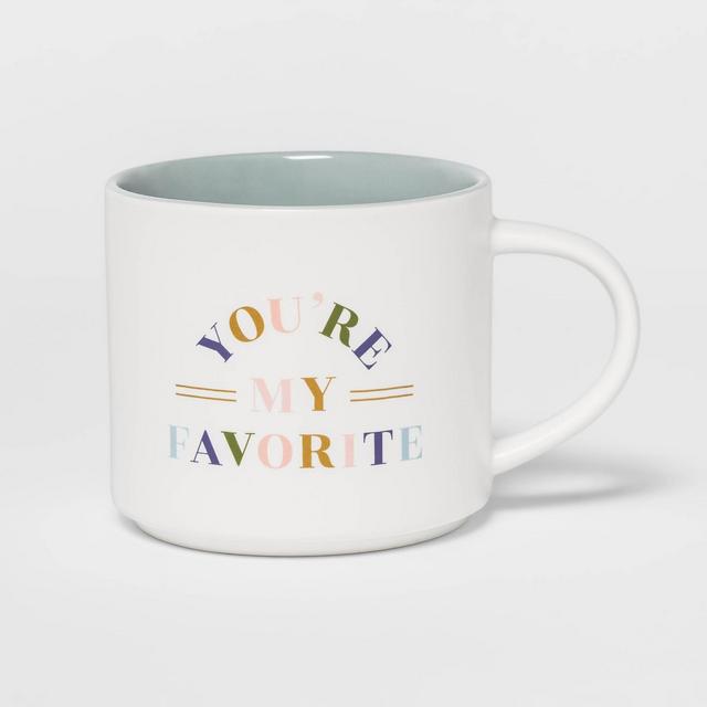 16oz Stoneware You're My Favorite Stacking Mug White - Threshold™