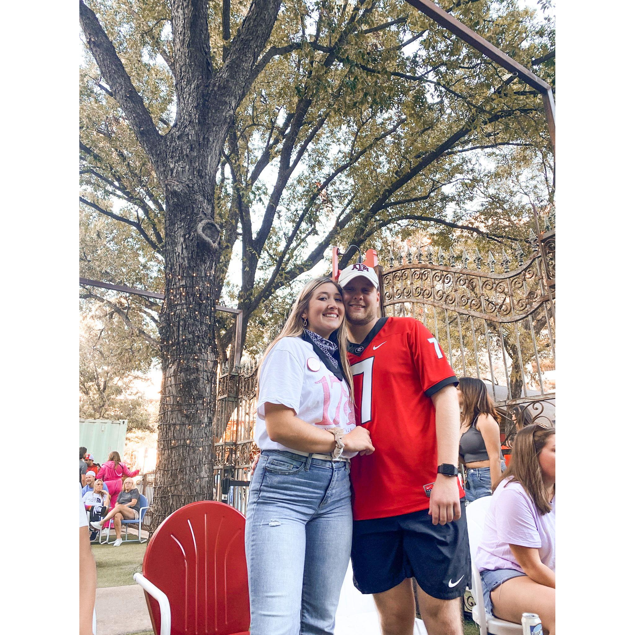 cheering on the dawgs at the same place we had our first date