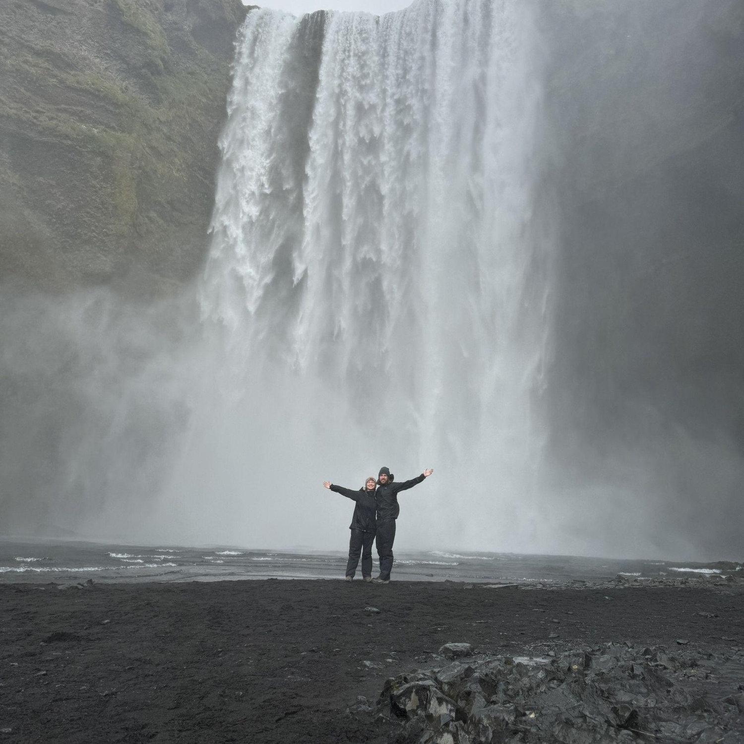 Moments before Brady popped the question at Skogafoss :)