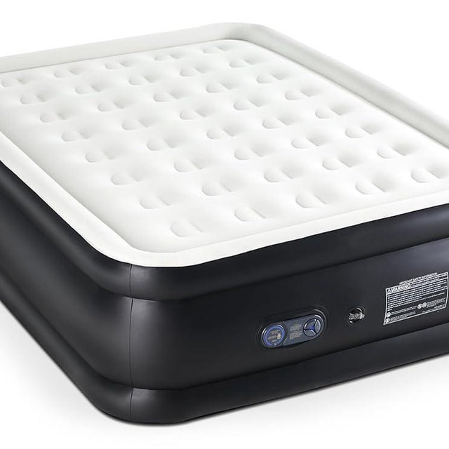 Elevon Queen Air Mattress with Built in Pump, 16"/660lbs Max Blow Up Bed, Double-Height Non-Slip Bottom Mattress, Durable & Waterproof Air Bed for Guests Home Camping