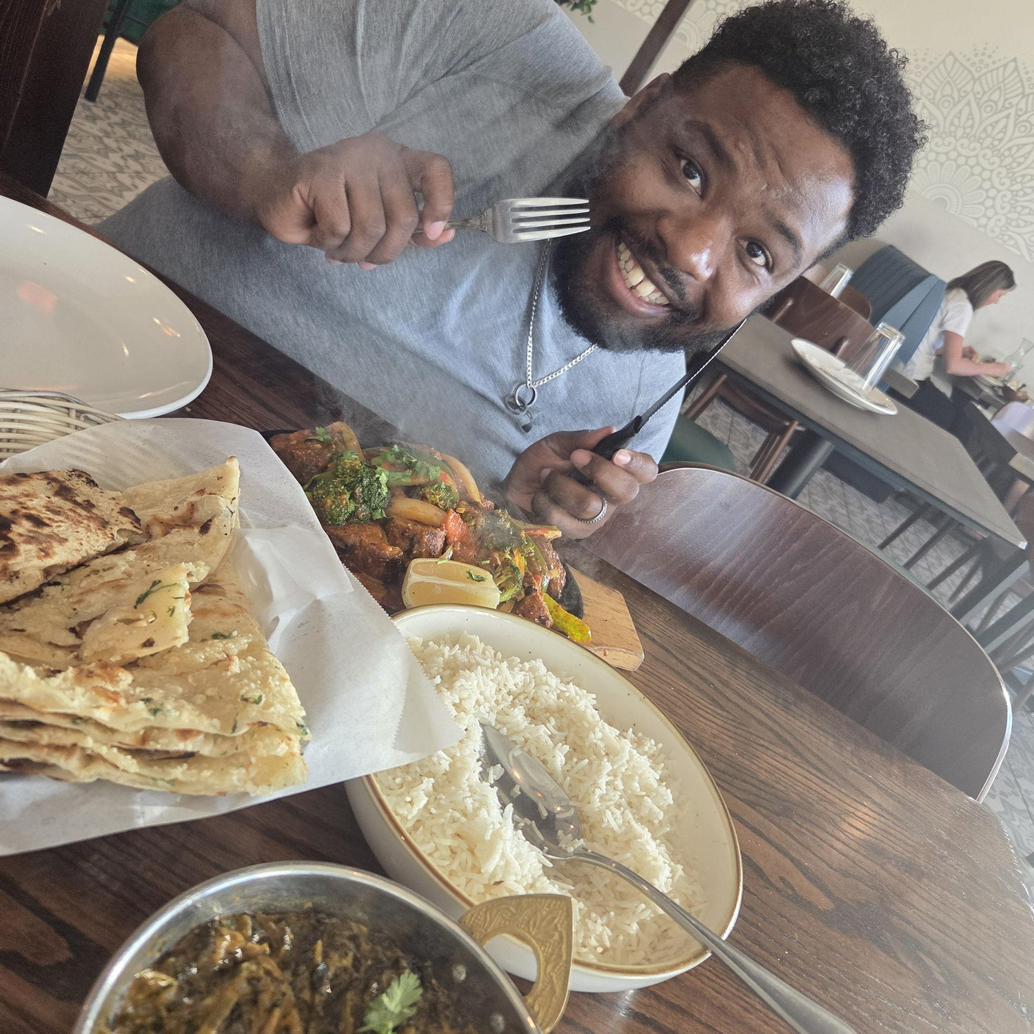 Joseph and I went to our favorite Indian food spot, and I snapped this before we ate