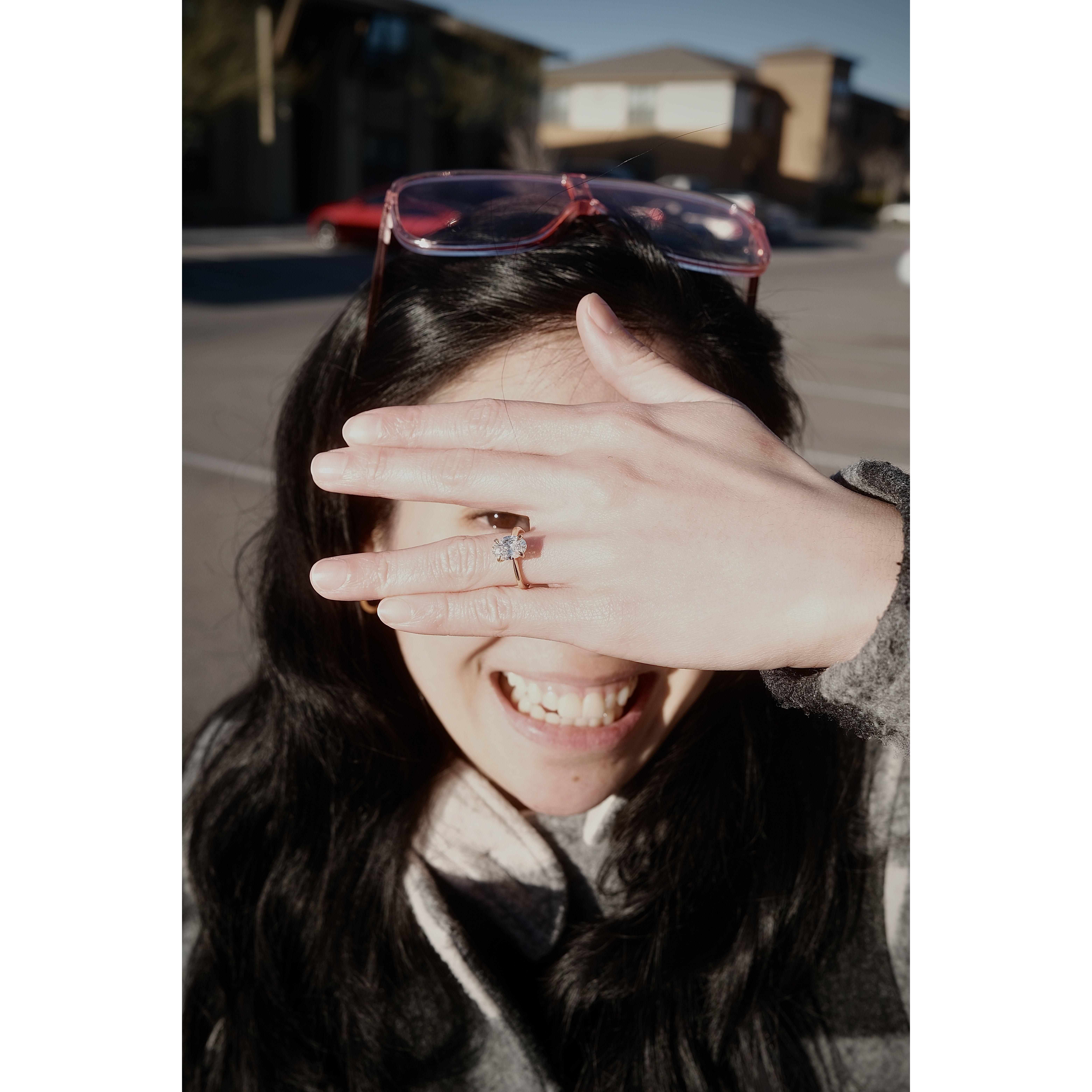 This is right after Jesse said YES! Trying to be artsy and show off her ring! What do you guys think??