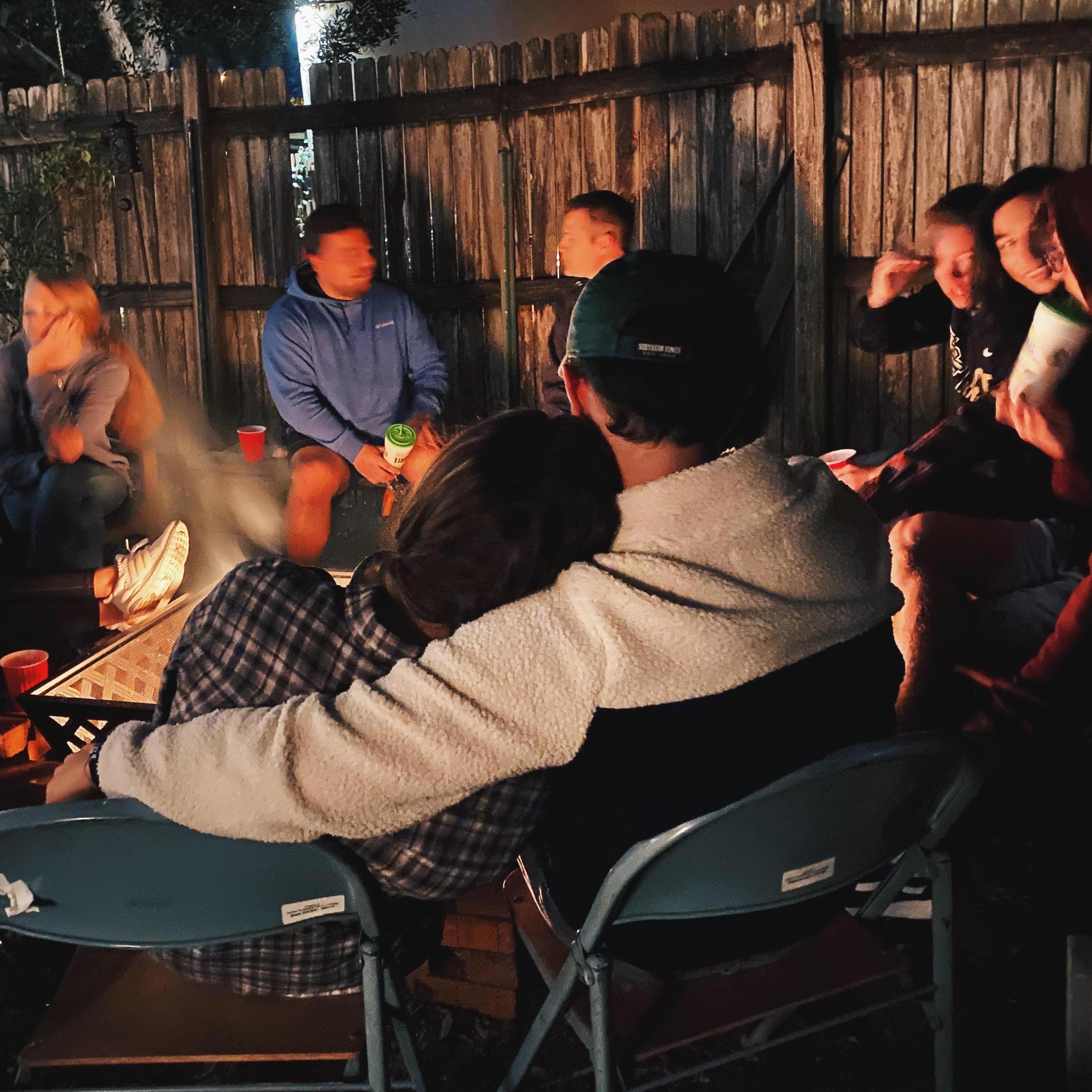Our first PDA captured at Kevin and Emily's bonfire.