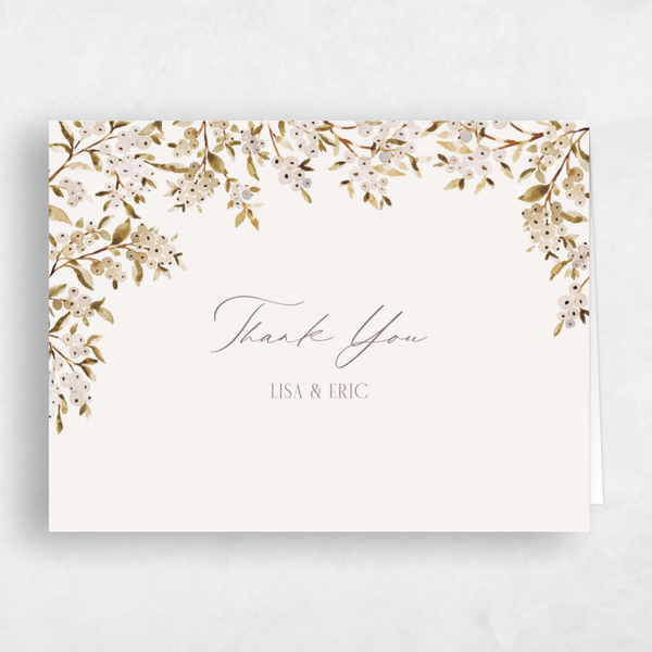 Souci Landscape | Light Oatmeal | Zola Thank You Cards