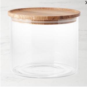 Hold Everything Stackable Glass Canister, Medium, Ashwood