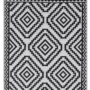 Black Diamond Design Plastic Outdoor Area Rug, 6x9