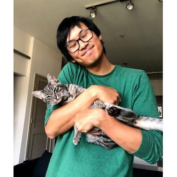 Chow wasn't so sure about getting a cat, but he and Teddy soon became best friends.
