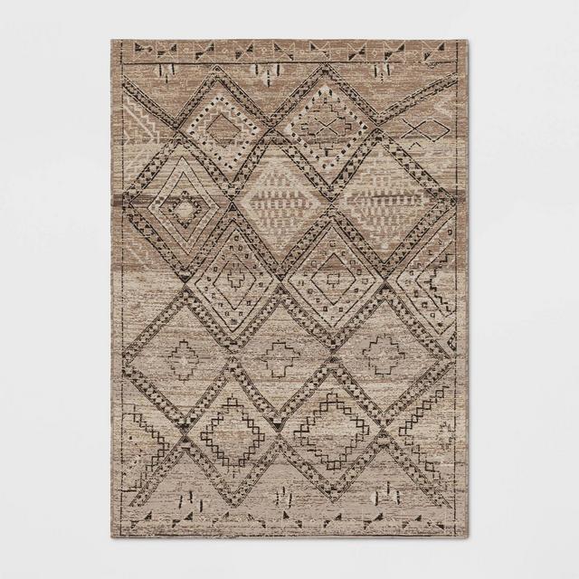 5'x7' Diamond Moroccan Outdoor Rug Tan - Threshold™