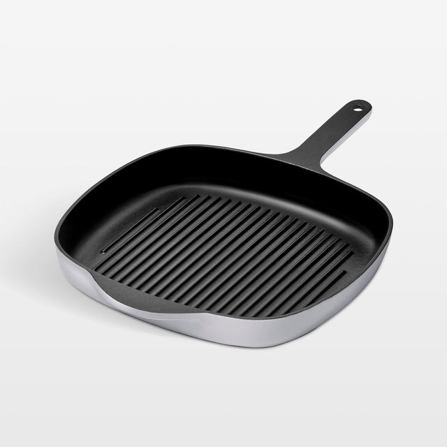 Caraway 10.5" Grey Enameled Cast Iron Grill Pan