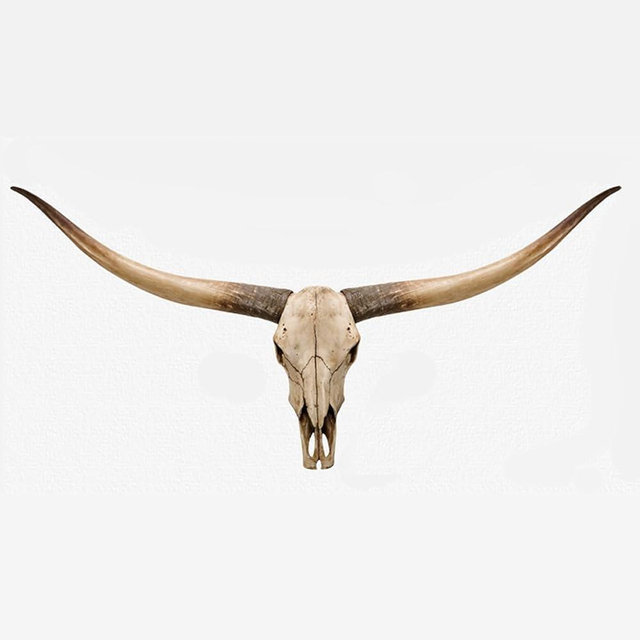 KIWZZXXKW Longhorn Wall Decor, Cow Skull Wall Decor, 70-Inch Longhorn Skull Wall Sculpture, Faux Taxidermy Animal Head Handmade Farmhouse Decor(Brown)