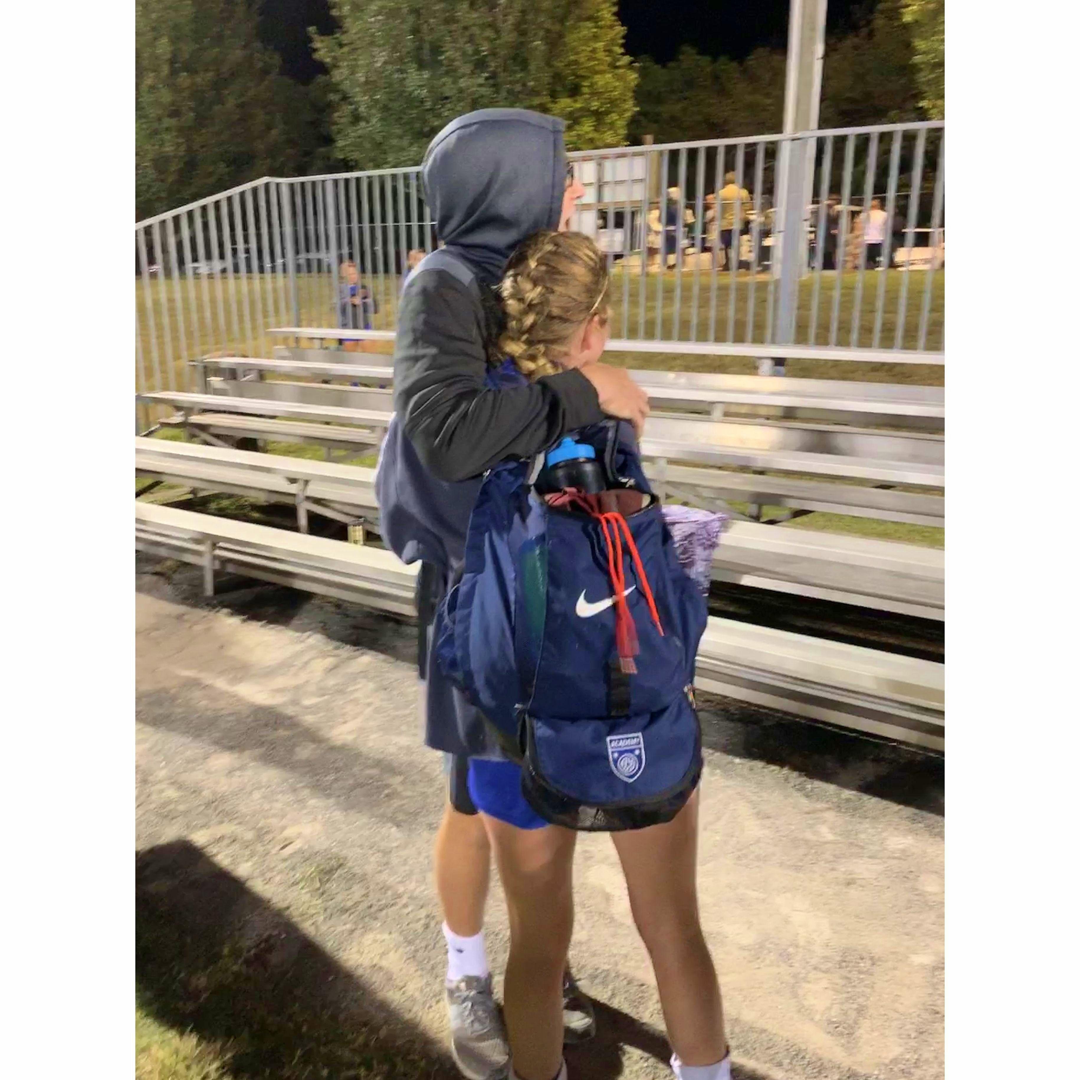 Supporting Lillie's soccer career October 2019