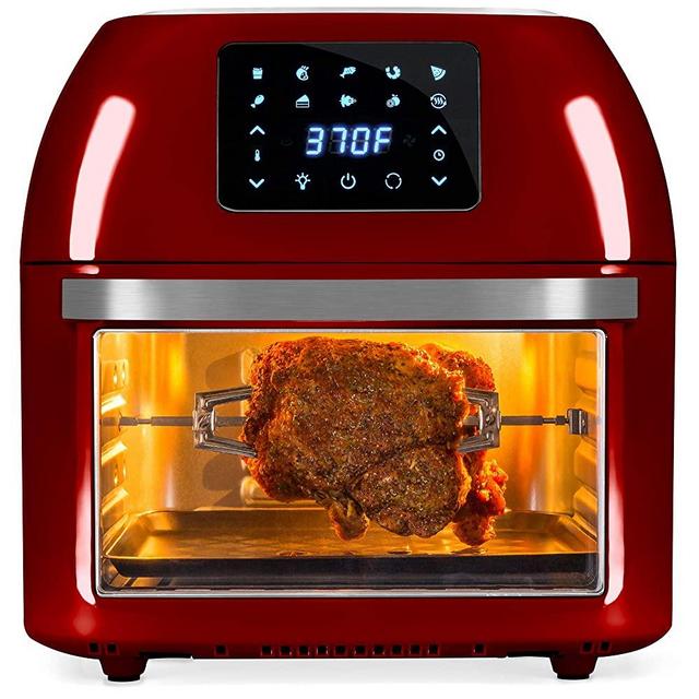 Best Choice Products 16.9qt 1800W 10-in-1 XXXL Family Size Air Fryer Countertop Oven, Rotisserie, Dehydrator w/Digital LED Display, 12 Accessories, 9 Recipes - Red
