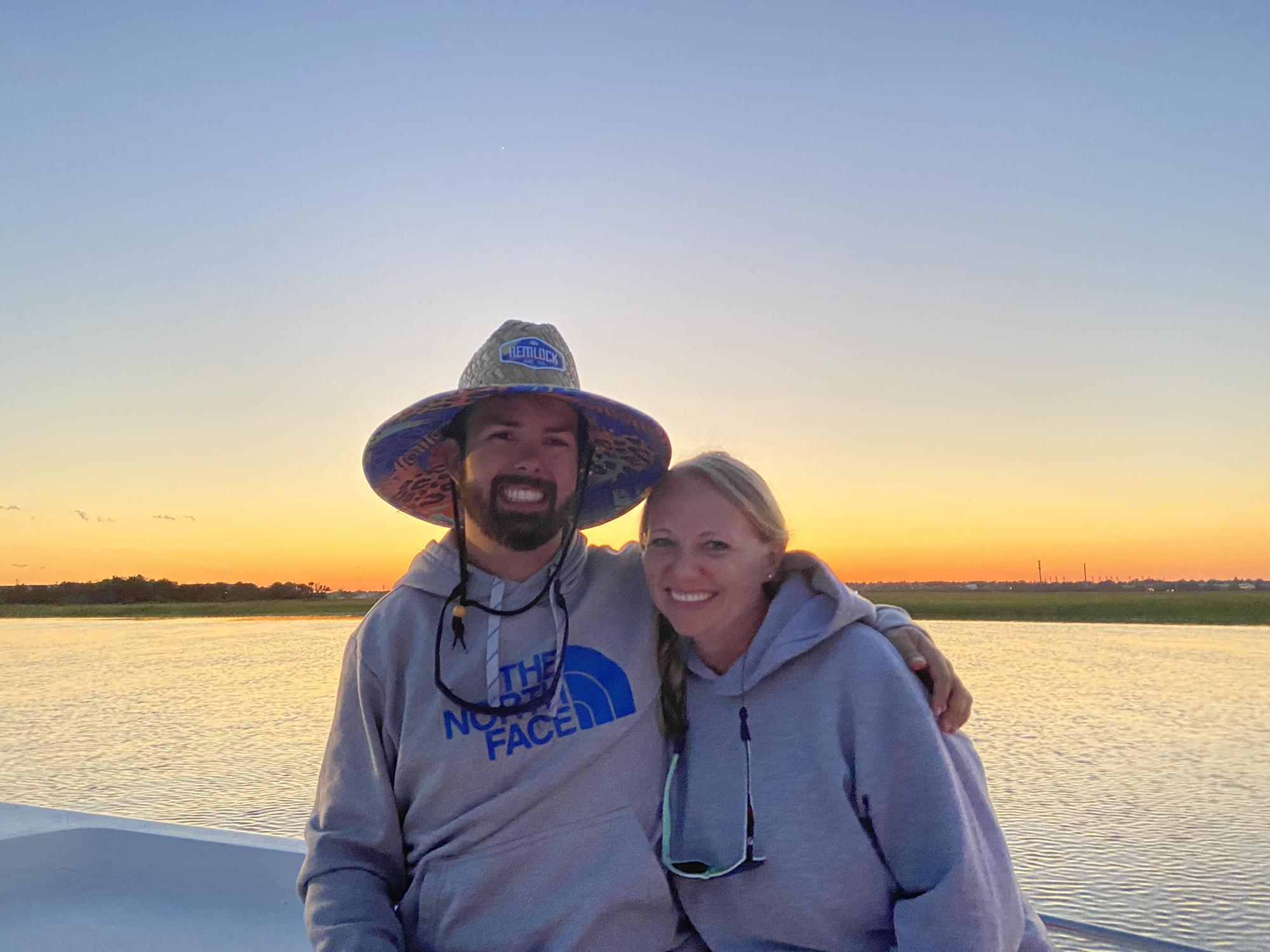 Enjoying another Charleston sunset on the boat!