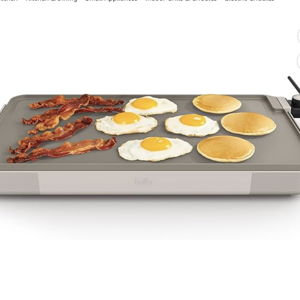 bella 12" x 22" Electric Griddle with EverGood™ Ceramic Nonstick Coating, Removable Temperature Probe, Dishwasher-Safe Drip Tray & Cool Touch Handles, Cook up to 15 Eggs, 1500 Watt, Oatmilk