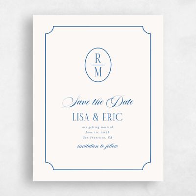 Cobalt, Blue Wedding Save the Date - Idalia Portrait