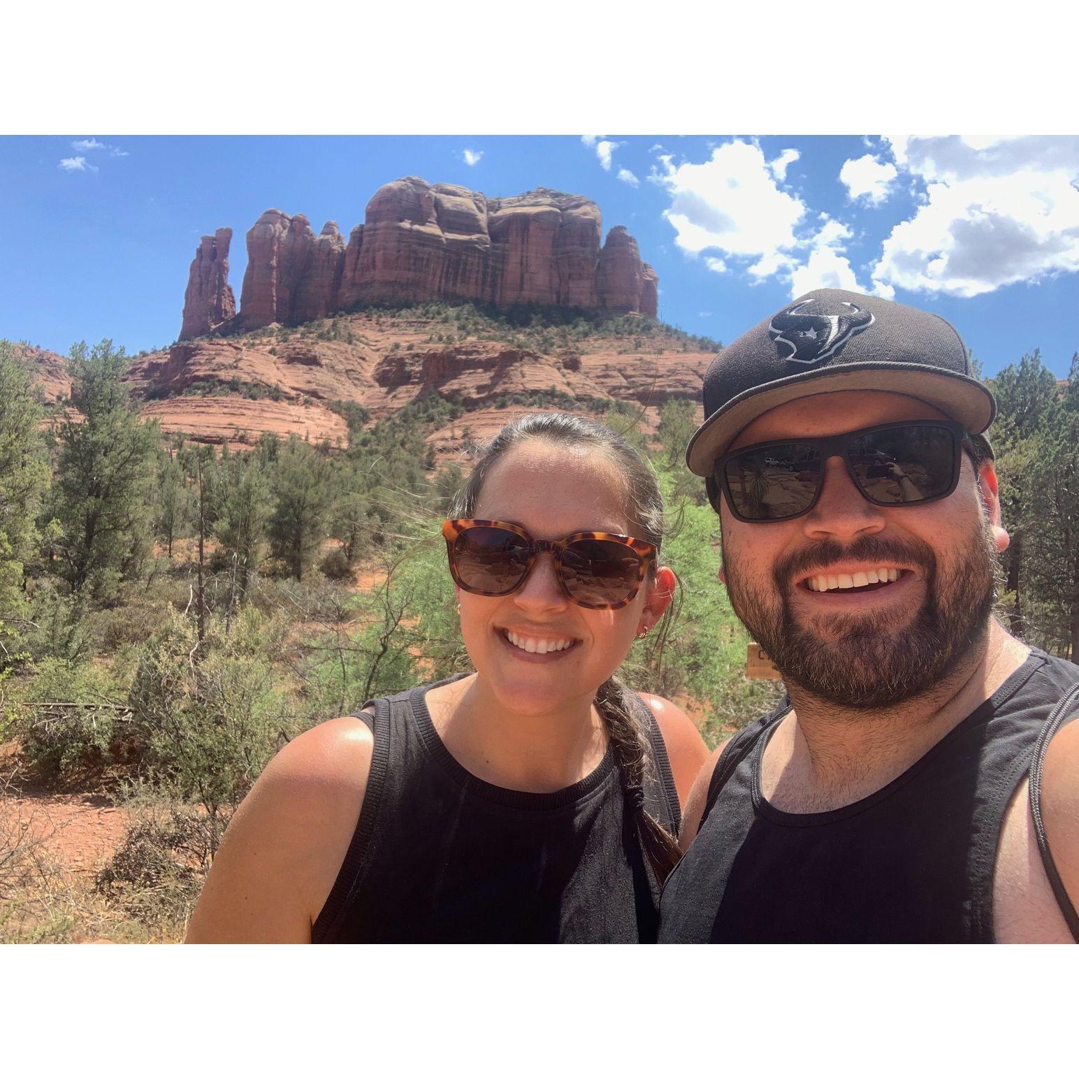 Pre-hike of Cathedral Rock in Sedona, AZ.