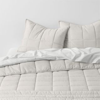 Organic Cotton Heathered Grid Sham